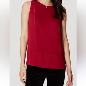 LOFT Deep Red Burgundy Cranberry Sleeveless Shirt Tank Top Blouse - Size S